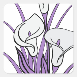 Calla Lily Design Vierkante Sticker