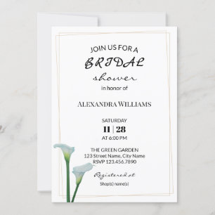 Calla Lily Douche nuptiale Invitation