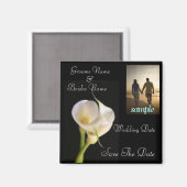 Calla Lily Elegant Save the Date Magnet Magneet (Voorkant / Achterkant)