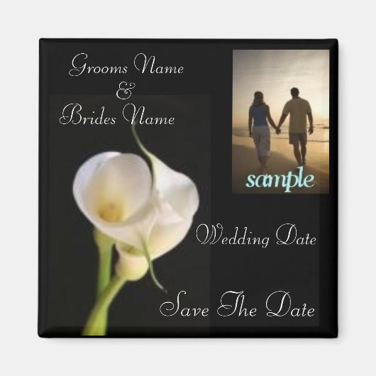 Calla Lily Elegant Save the Date Magnet Magneet (Voorkant)
