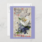 Calla Lily en Cross Pasen Feestdagenkaart (Voorkant / Achterkant)