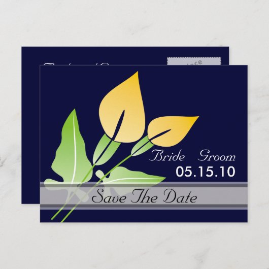 Calla Lily Enregistrer La Date Cartes Postales (Devant / Derrière)