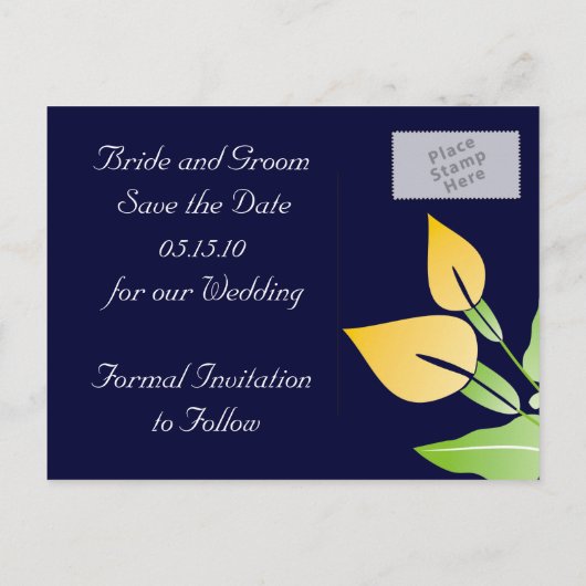 Calla Lily Enregistrer La Date Cartes Postales (Dos)