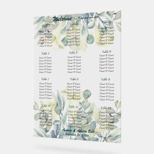 Calla Lily et Eucalyptus blancs (Angle)