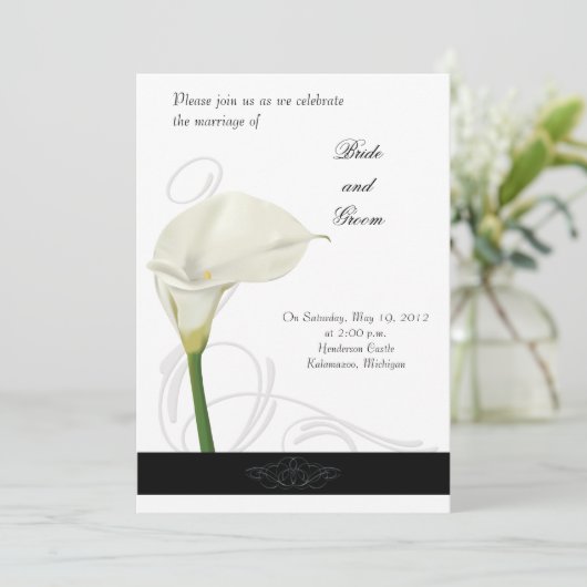 Calla Lily Faire-part de mariage (Debout devant)