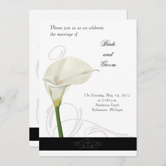 Calla Lily Faire-part de mariage (Devant / Derrière)