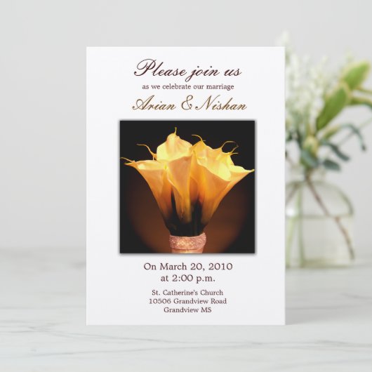 Calla lily faire-part de mariage (Debout devant)