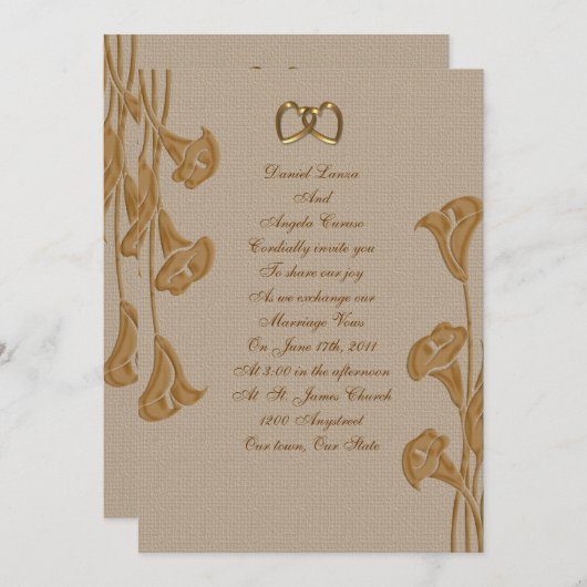 Calla Lily Faire-part de mariage (Devant / Derrière)