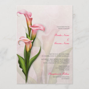 Calla Lily Faire-part de mariage rose