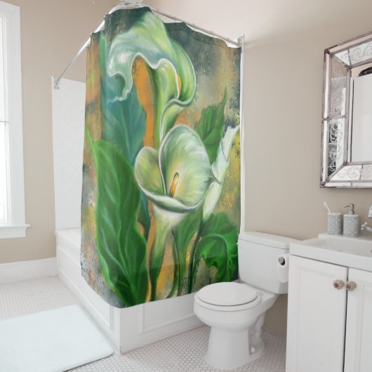 Calla Lily Fleurs Douches Rideau (En situation)