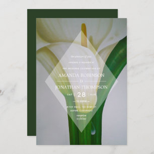 Calla Lily Floral Spring Wedding Invitation Kaart