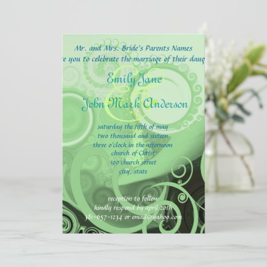 Calla Lily Flower Wedding Invitation Kaart (Staand voorkant)