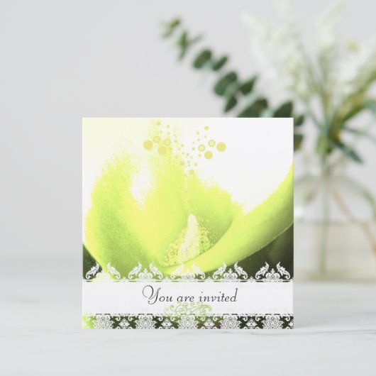 Calla Lily Flower Wedding Invitation Kaart (Staand voorkant)