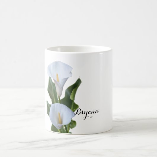 Calla Lily Flowers Floral Elegant Coffee Mok (Center)