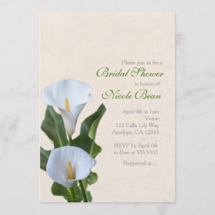 Calla Lily Flowers Floral Elegant Vrijgezellenfees Kaart