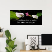 Calla Lily Flowers vertrouwt God de Druk van de Ma Poster (Thuiskantoor)
