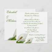 Calla Lily Flowers White Wedding Kaart (Voorkant / Achterkant)
