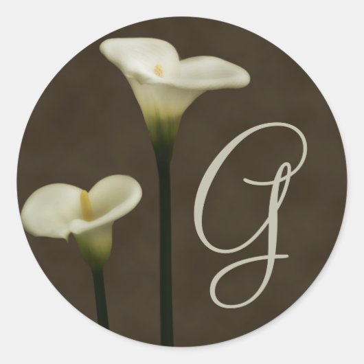 Calla Lily G Envelope Seal Ronde Sticker (Voorkant)