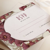 Calla Lily Huwelijks RSVP Inlegvel Art Nouveau Muc