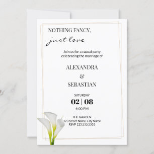 Calla Lily Huwelijksreceptie Uitnodiging