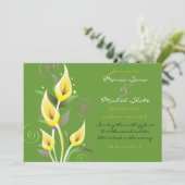 Calla Lily Invitation Faire-part de mariage vert (Debout devant)