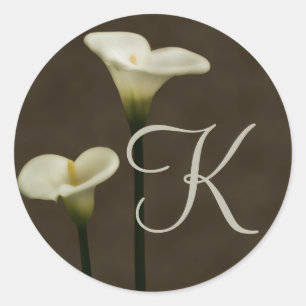 Calla Lily K Envelope Seal Ronde Sticker