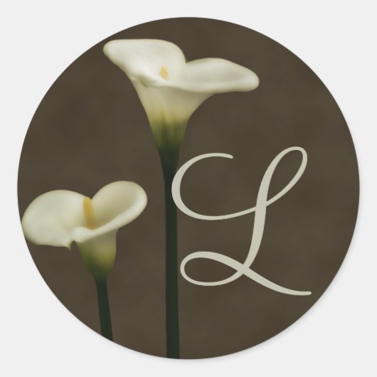 Calla Lily L Envelope Seal Ronde Sticker (Voorkant)