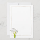 Calla Lily Mariage Réception Invitation (Dos)