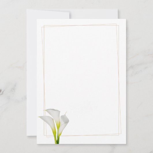 Calla Lily Mariage Réception Invitation (Dos)