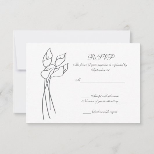Calla Lily mariage rsvp (Devant)