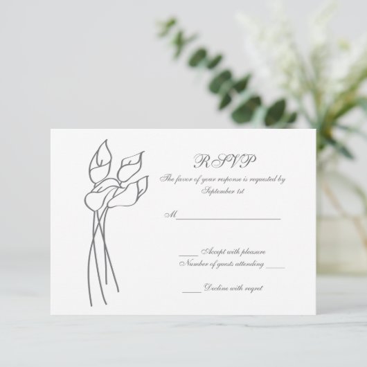 Calla Lily mariage rsvp (Debout devant)