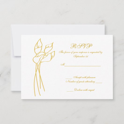 Calla Lily mariage rsvp (Devant)