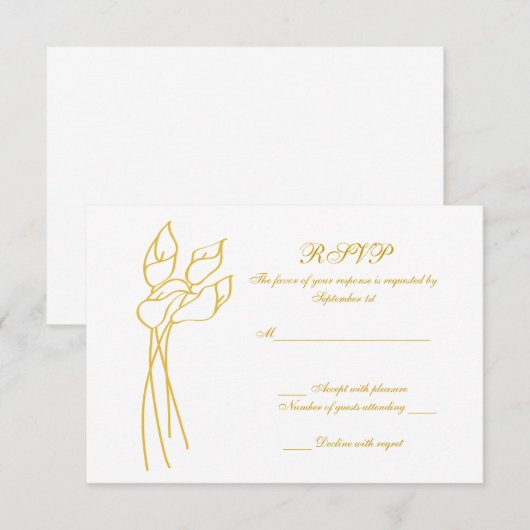 Calla Lily mariage rsvp (Devant / Derrière)