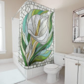 Calla Lily Mosaic Art Douchegordijn (In situ)