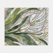 Calla Lily Mosaic Art Fleece Deken (Voorkant (Horizontaal))