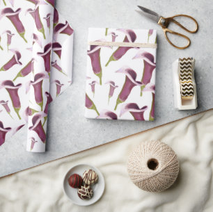 Calla Lily Nachtleven Illustratie Patroon Cadeaupapier