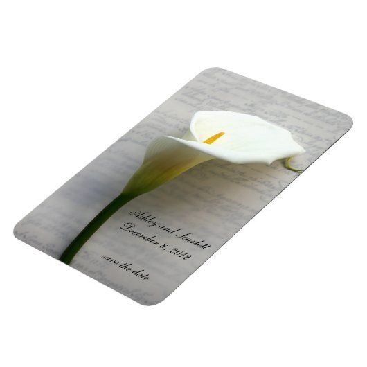 Calla Lily op handschrift flexibele magneet (Linkerzijde)