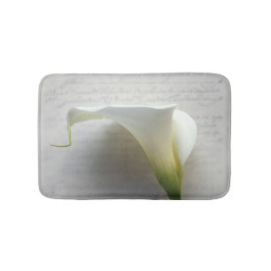 Calla lily op oud manuscript badmat