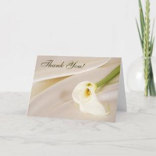 Calla Lily op White Satin, bedankt! Bedankkaart