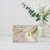 Calla Lily op White Satin Visitekaartje (Staand voorkant)