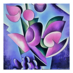 Calla Lily Paarse sensatie Abstracte kunst Perfect Poster