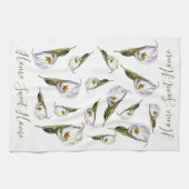 Calla Lily Pattern Home Sweet Home Custom Theedoek (Horizontaal)