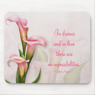 Calla Lily Pink  Citaat Mousepad Muismat