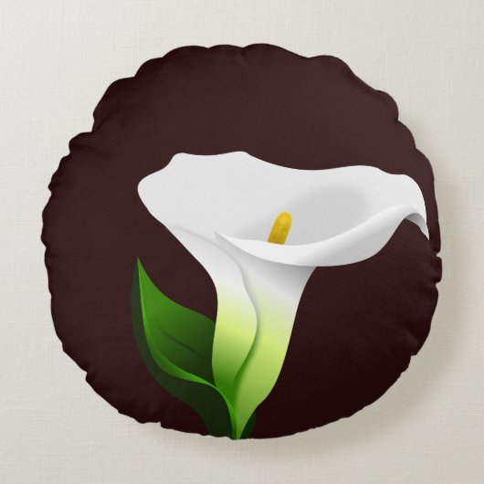 Calla lily rond kussen (Voorkant)