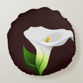 Calla lily rond kussen (Achterkant)