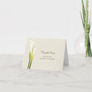 Calla Lily Sympathie Merci Cartes