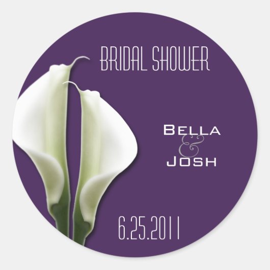 Calla Lily Trouwstickers Ronde Sticker (Voorkant)