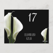 Calla Lily Trouwtafel Kaart Postca (Achterkant)