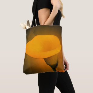 Calla Lily Warm Yellow Mist Achtergrond Draagtas