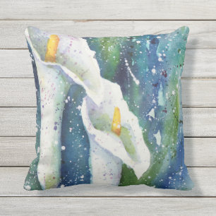 Calla Lily waterverf gooit kussen
